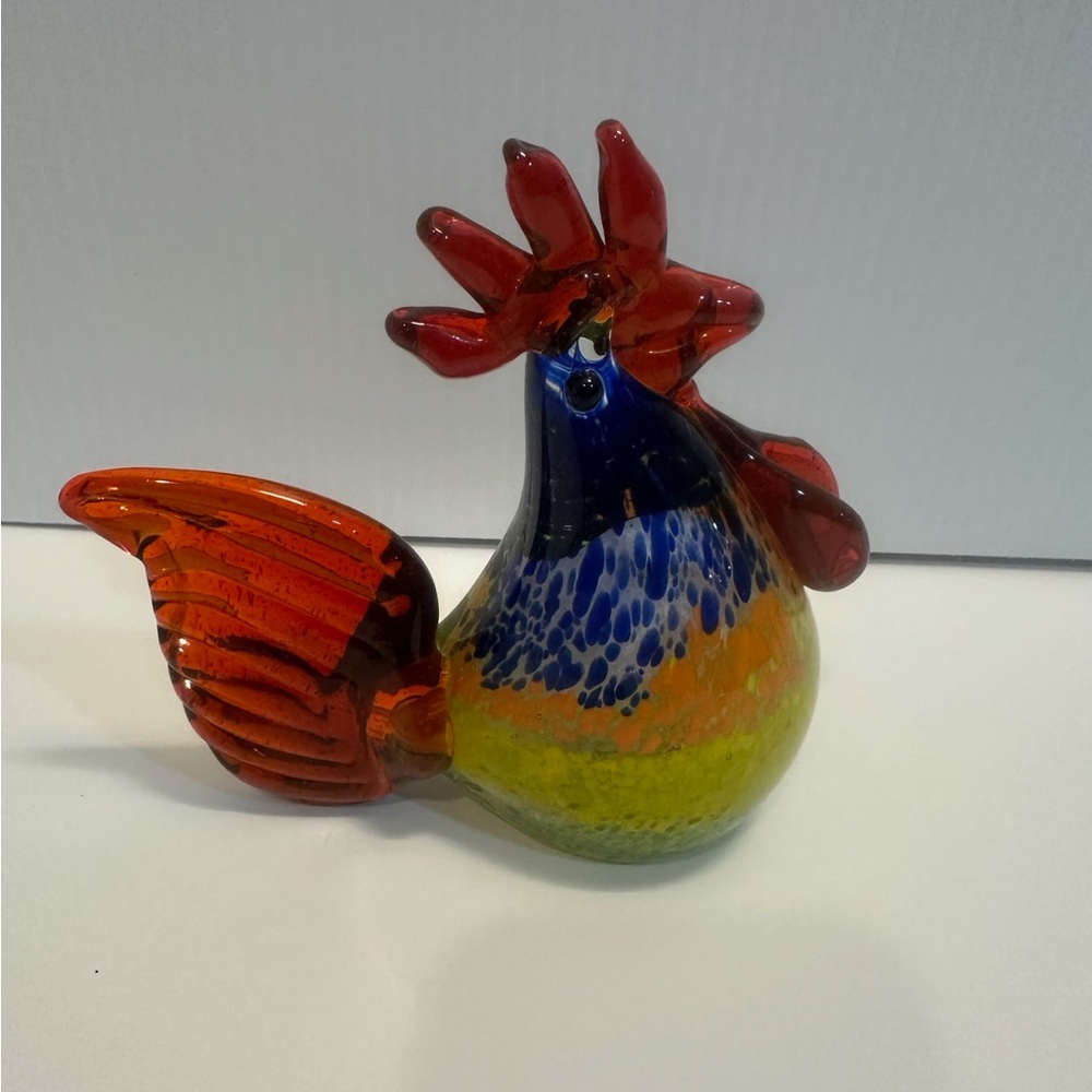Vintage Handblown Art Glass Rooster. Colorful Murano style. - Picture 2 of 2